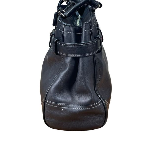 Coach Carryall Hampton Large Tassel Black Leather Satchel Hand Bag Classic Tote - Picture 2 of 10